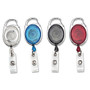 Advantus Retractable Carabiner-Style Badge Reel - Extendable - 20 Pack - Clear, Blue, Smoke, Red