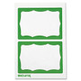 Baumgartens; Self-Adhesive Visitor Badges, 2 1/4 inch; x 3 1/2 inch;, Green/White, Pack Of 100