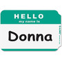 C-Line Hello badges - 3.50 inch; Width x 2.25 inch; Length - 100 / Box - Rectangle - Green inch;