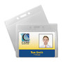 C-Line; Poly ID Badge Holders, Horizontal, 2 1/2 inch; x 3 1/2 inch;, Clear, 12 Badges Per Pack, Set Of 5 Packs