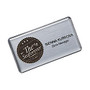 The Mighty Badge&trade; Name Badge Kit For Laser Printers, 1 1/2 inch; x 3 inch;, Silver, Pack Of 10
