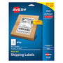 Avery; TrueBlock; White Inkjet Internet Shipping Labels, 5 1/2 inch; x 8 1/2 inch;, Pack Of 50