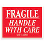 Tape Logic; Preprinted Shipping Labels,  inch;Fragile Handle With Care, inch; 3 inch; x 4 inch;, Red/White, Pack Of 500