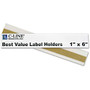 C-Line Best Value Peel and Stick Shelf/Bin Label Holder - 1 inch; x 6 inch; - Plastic - 50 / Pack - Clear inch;