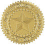 Great Papers! Foil Certificate Seals, 1 3/4 inch;, Gold Star, Pack Of 48