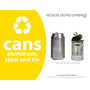 Recycle Across America Aluminum Cans Standardized Recycling Labels, 8 1/2 inch; x 11 inch;, Yellow