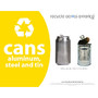 Recycle Across America Aluminum, Steel And Tin Cans Standardized Recycling Labels, 8 1/2 inch; x 11 inch;, Yellow