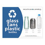 Recycle Across America Glass, Cans And Plastics Standardized Recycling Label, 8 1/2 inch; x 11 inch;, Blue