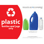 Recycle Across America Plastics Standardized Recycling Label, 8 1/2 inch; x 11 inch;, Red