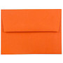 JAM Paper; Booklet Invitation Envelopes, A2, 4 3/8 inch; x 5 3/4 inch;, 30% Recycled, Orange, Pack Of 25