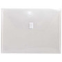 JAM Paper; Plastic Booklet Envelopes, Letter-Size, 9 3/4 inch; x 13 inch;, Clear, Pack Of 12