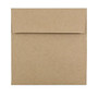 JAM Paper; Square Invitation Envelopes, 5 1/2 inch; x 5 1/2 inch;, 100% Recycled, Brown Kraft Paper Bag, Pack Of 25