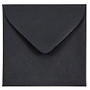 JAM Paper; Square Linen Envelopes, 3 1/8 inch; x 3 1/8 inch;, 30% Recycled, Black, Pack Of 25