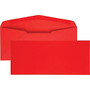 Quality Park No. 10 Bright Red Business Envelopes - Business - #10 - 9.50 inch; Width x 4.13 inch; Length - 60 lb - Gummed - 25 / Pack - Red