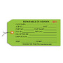 Office Wagon; Brand Prewired Inspection Tags,  inch;Repairable/Rework, inch; 4 3/4 inch; x 2 3/8 inch;, Green, Box Of 1,000