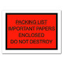 Office Wagon; Brand  inch;Packing List Important Papers Enclosed Do Not Destroy inch; Envelopes, Full Face, 4 1/2 x 6 inch;, Red, Pack Of 1,000