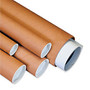 Office Wagon; Brand Kraft Mailing Tubes With Plastic Endcaps, 3 inch; x 12 inch;, Pack Of 24