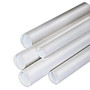 Office Wagon; Brand White Mailing Tubes With Plastic Endcaps, 2 inch; x 43 inch;, 80% Recycled, Pack Of 50