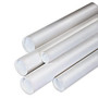 Office Wagon; Brand White Mailing Tubes With Plastic Endcaps, 2 inch; x 48 inch;, 80% Recycled, Pack Of 50