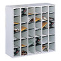 Safco; 36-Compartment Wood Mail Sorter, 32 3/4 inch;H x 33 3/4 inch;W x 12 inch;D, Gray