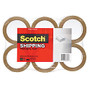 Scotch; Lightweight Packaging Tape, 1 7/8 inch; x 54 3/5 Yd., Tan, Pack Of 6