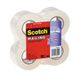 Scotch; Tear-By-Hand Packaging Tape, 1 1/2 inch; Core, 1 7/8 inch; x 50 Yd., Clear, 4-Pack