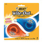 BIC; Wite-Out; EZ Correct; Correction Tape, 472 inch;, White, Pack Of 2