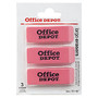 Office Wagon; Brand Beveled Erasers, Pink, Pack Of 3