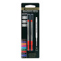 Monteverde; Ballpoint Refills For Sheaffer Ballpoint Pens, Medium Point, 0.7 mm, Red, Pack Of 2