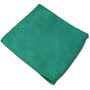 Genuine Joe General Purpose Microfiber Cloth - Cloth - 16 inch; Width x 16 inch; Length - 1 Dozen - Green