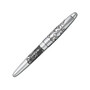 Pilot; Sterling Silver Jaguar Fountain Pen With 18K Gold Nib, Broad Point, Silver Barrel, Black Ink