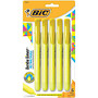 BIC; Brite Liner Retractable Highlighters, Chisel Point, Yellow, Pack Of 5