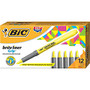 BIC; Brite Liner; Grip Highlighters, Yellow, Pack Of 12