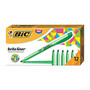 BIC; Brite Liner; Highlighters, Green, Box Of 12