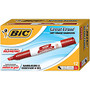 BIC; Great Erase; Grip Dry-Erase Markers, Chisel Point, Red Ink, Pack Of 12