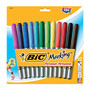 BIC; Mark-it; Gripster Permanent Markers, Fine Point, Assorted Ink Colors, Pack Of 12