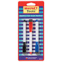 Dowling Magnets Magnetic Dry-Erase Markers, Medium-Fine Point, Assorted Ink Colors, 3 Markers Per Pack, Set Of 6 Packs