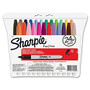 Sharpie Fine Point Permanent Marker Set - Fine Point Type - Black, Blue, Red, Green, Yellow, Purple, Brown, Orange, Berry, Lime, Aqua, ... Alcohol Based Ink - Assorted Barrel - 24 / Set