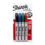Sharpie; Brush-Tip Permanent Markers, Assorted, Pack Of 4