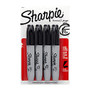 Sharpie; Chisel-Tip Permanent Markers, Black, Pack Of 4