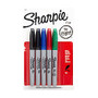 Sharpie; Permanent Fine-Point Markers, Assorted Colors, Pack Of 5