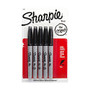 Sharpie; Permanent Fine-Point Markers, Black, Pack Of 5