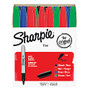 Sharpie; Permanent Markers, Fine Point, Assorted Colors, Pack Of 36