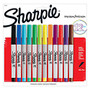 Sharpie; Permanent Ultra-Fine Point Markers, Assorted Colors, Pack Of 12