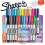 Sharpie; Permanent Ultra-Fine Point Markers, Assorted Colors, Pack Of 24