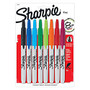 Sharpie; Retractable Permanent Markers, Fine Point, Assorted, Pack Of 8