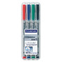 Staedtler; Lumocolor; 80% Recycled Nonpermanent Markers, Broad, Assorted Colors, Pack Of 4