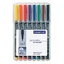 Staedtler; Mars; Lumocolor; 80% Recycled Permanent Markers, Extra Fine, Assorted Colors, Pack Of 8