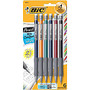 BIC; BICMatic Grip Mechanical Pencils, 0.5 mm, Assorted Barrel Colors Colors, Pack Of 6