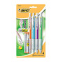 BIC; Velocity; Mechanical Pencils, 0.9 mm , Assorted Barrel Colors, Pack Of 4